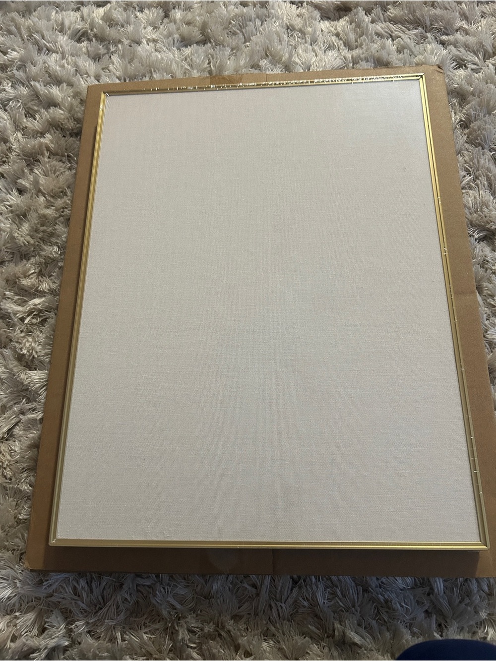 Gold Framed White Canvas Wall Accent by